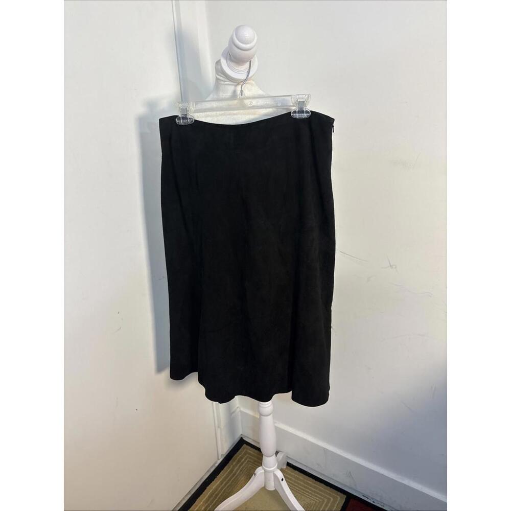 Eileen Fisher Aubergine Goat‎ Suede A-Line K/L Panel Gored Skirt Size M $378
